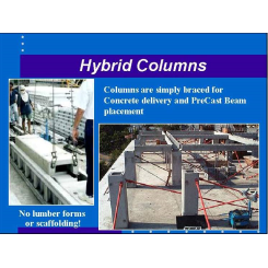 Hybrid Precast Concrete Column and Beam Construction