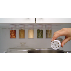 Magic Spicer (self-sealing magnetic spice rack with spice jars)