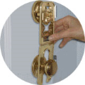 Secure-a-Lock,  Simplies deadbolt lock security- for home and  travel.